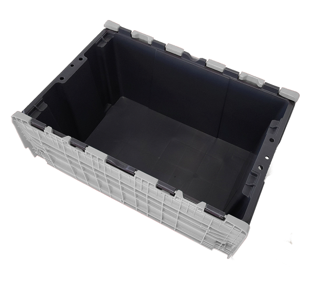 Plastic delivery box with lids